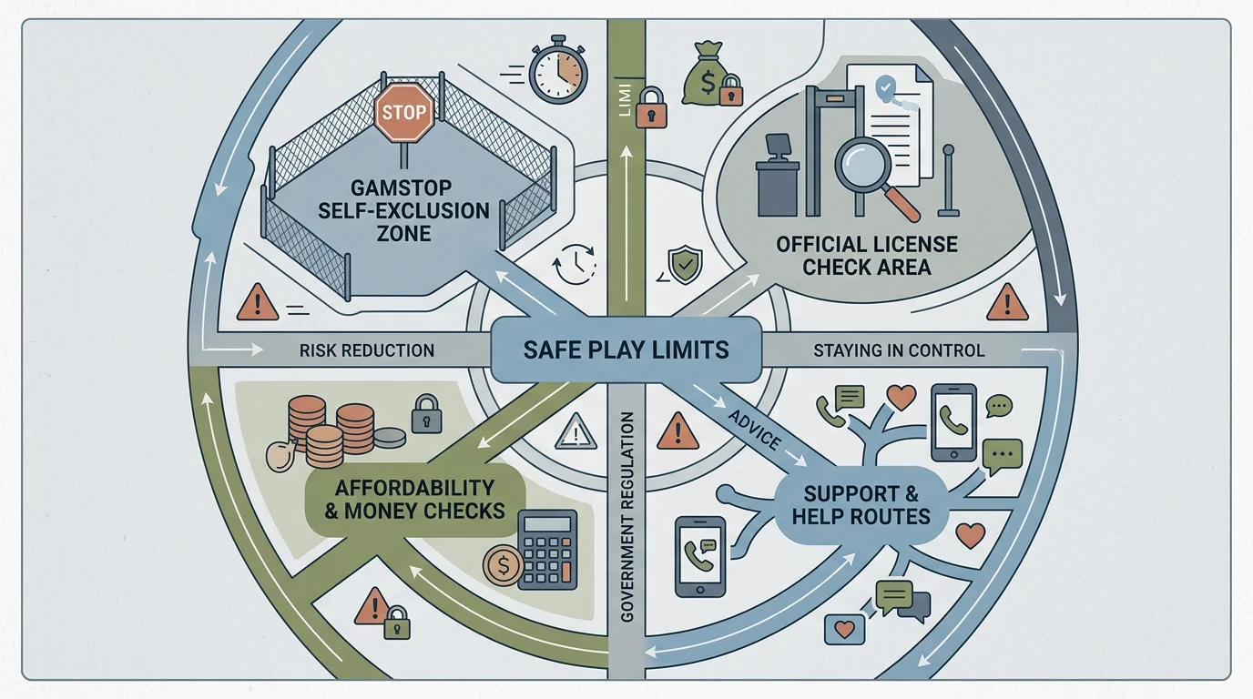 Map showing meaning, risk boundaries and safer checks for Not on GamStop gambling claims