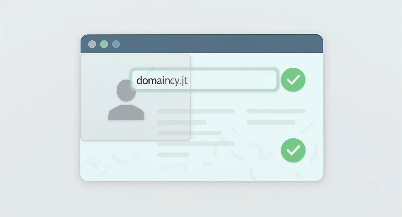 A checklist comparing domain name, business name and licence status